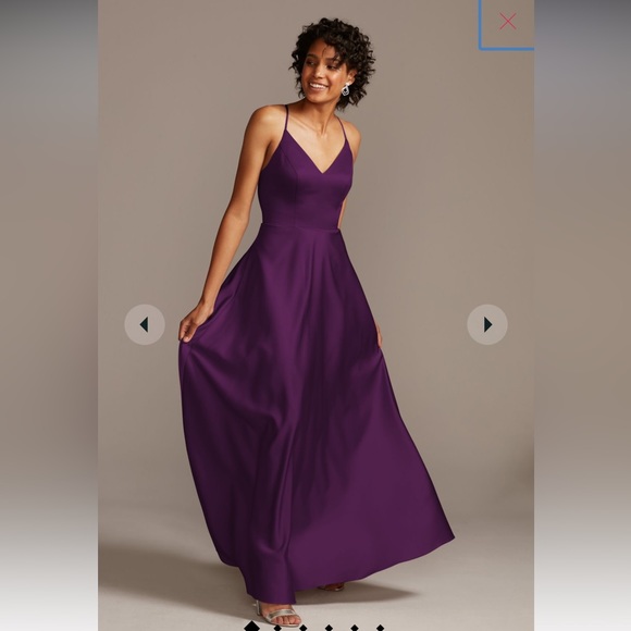 David’s Bridal plum bridesmaid dress size 20 - Picture 2 of 3